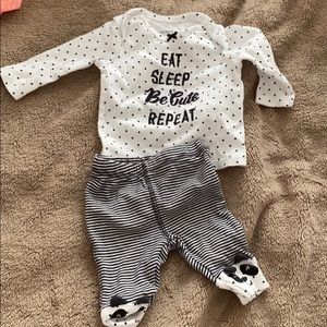 Newborn two piece polka dot outfit